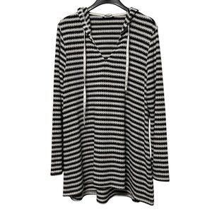 LA BLANCA Striped Hooded Cover-Up L
